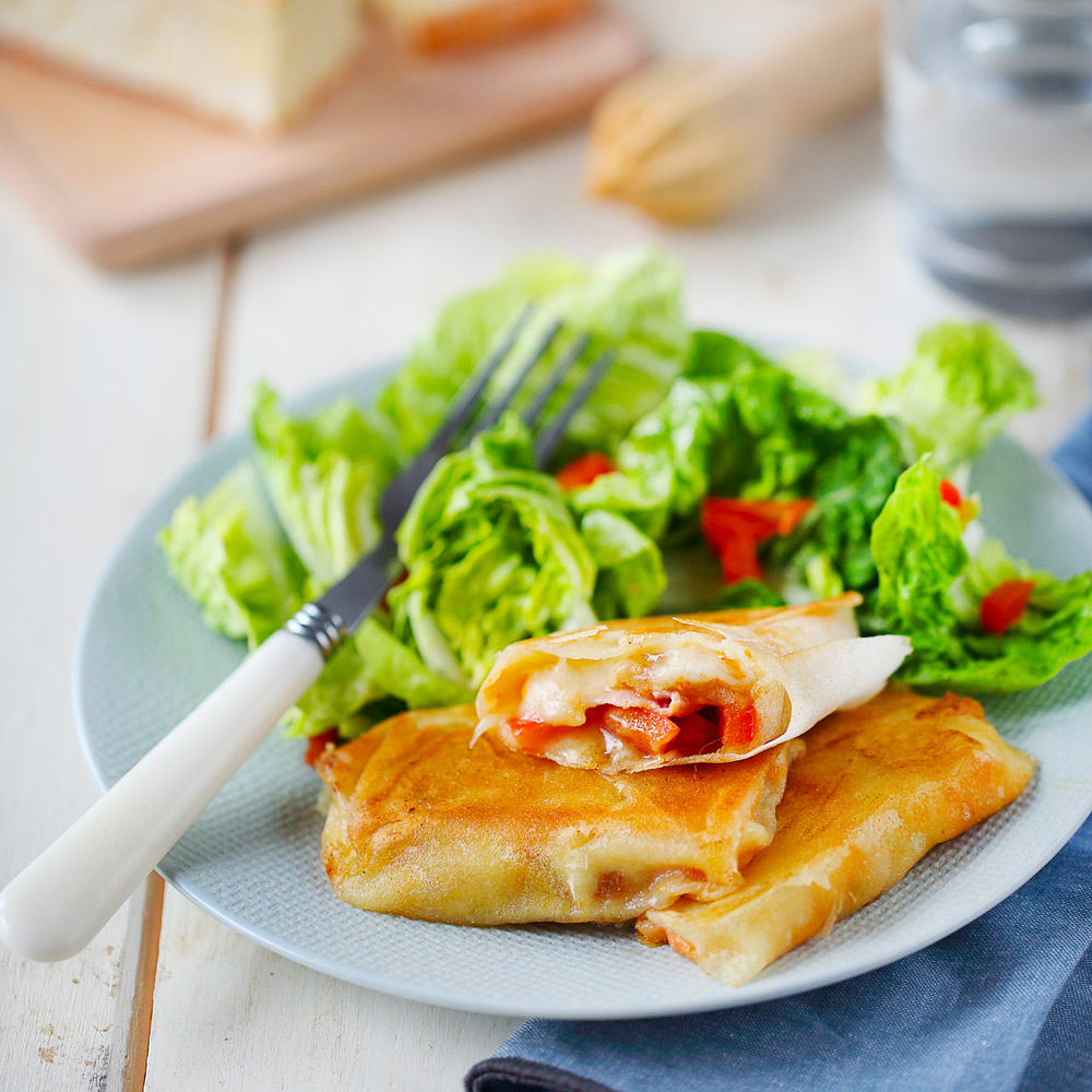 Brick de Lingot d’or, jambon et poivron - par Chef Nini