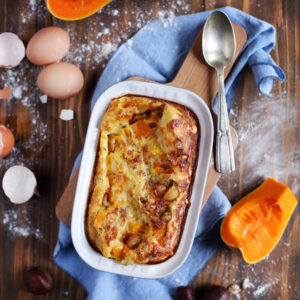 Pumpkin and chestnut clafoutis