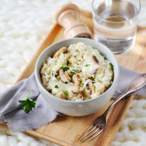 Risotto mit Pilzen und Tartiflette-Käse