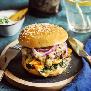 Burger au fromage pour tartiflette forestière